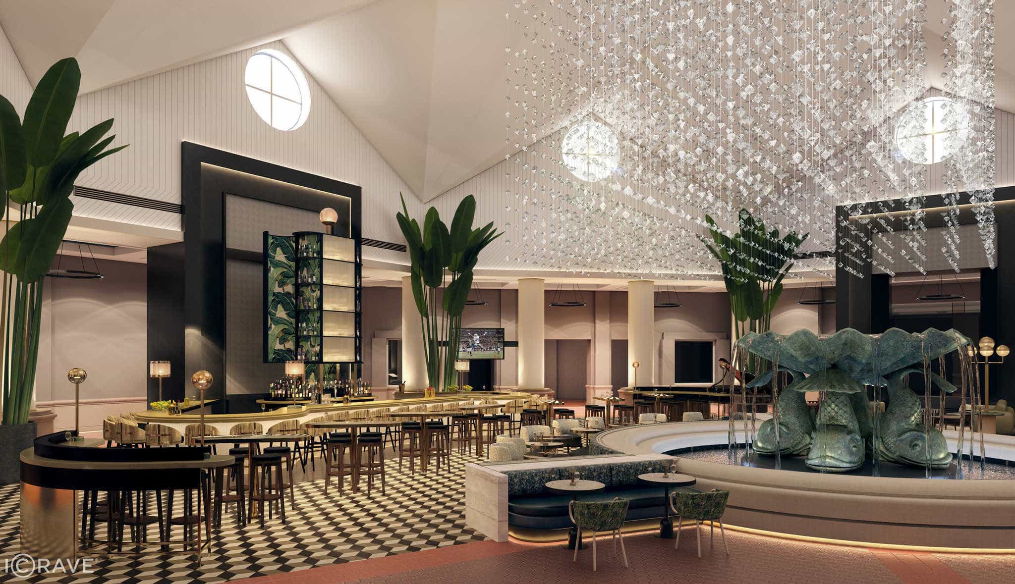 Walt Disney World Dolphin Hotel Lobby Undergoing Refurbishment